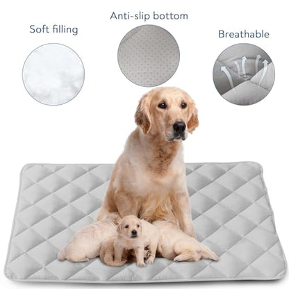 Magik & Kover Dog Crate Pad 2 Pack (48" x 30"), Soft Large Dog Crate Mat with Anti-Slip Bottom, Machine Washable Kennel Pad, Fits 48 Inch Crate, Grey - size: 48 x 30 Inch