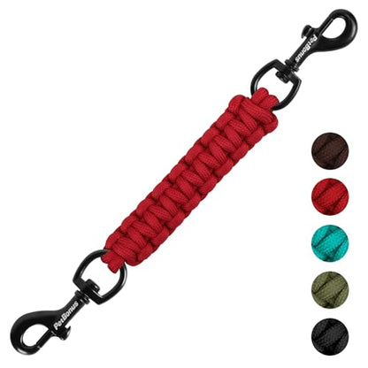 Dog Collar Safety Clip, Handmade Backup Safety Strap for Dog Harness, Prong, Pinch Collar, Double Ended Clasp Leash Connector (Red) - color: Red