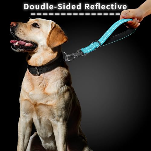 12 Inch Training Short Leash with Padded Handle for Large Dogs, Dog Lead with Locking Carabiner Clip, Strong Training Safety Leash (Blue, 12 Inch) - color: Blue