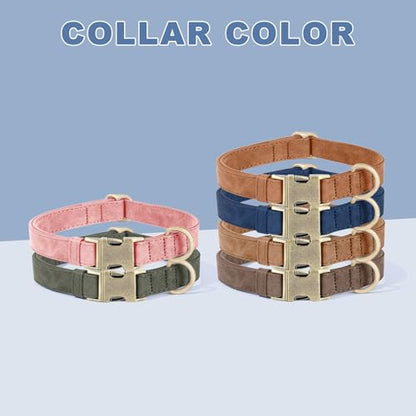 Genuine Leather Dog Collar - Adjustable Pet Collar with Quick Release Metal Buckle, Soft Skin Friendly Real Leather Collar for Small, Medium, Large Dogs (Blue, M：Fit 12-20" Neck) - color: Blue, size: M：Fit 12-20" Neck
