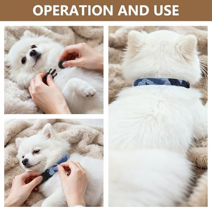 Kitten Collars 2 Pack Pet Collars for Cats Adjustable 10.6 to 17.1 Inches - color: Wolves Moon Blue Sky Clouds