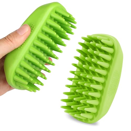 Dog Shampoo Brush & Dog Shower Brush, Upgraded Pet Grooming Bath Brush with Soft Silicone Bristles, Adjustable Handle Massage Comb for Long & Short Hair Dogs and Cats - color: Pet Silicone Shampoo Brush