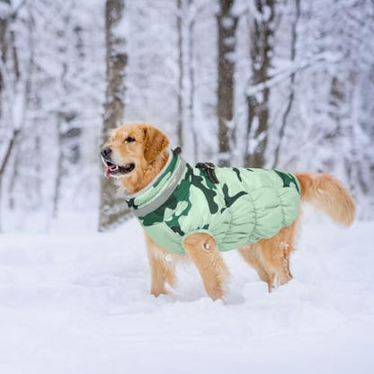 Lelepet Warm Dog Winter Coat Dog Coats for Small Dogs Waterproof Dogs Jacket with Harness Built in Reflective Cold Weather Coats Windproof Zip-Up Winter Fleece Vest Snowsuit Chihuahua XS - color: Mint Camo, size: X-Small