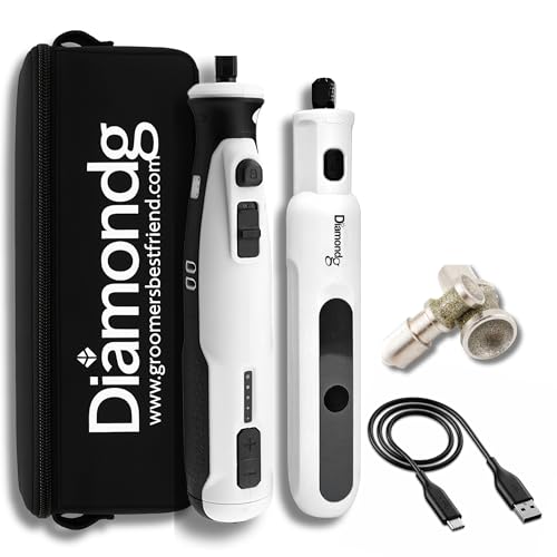 Diamondg Cordless Dog Nail Grinder with Quiet Sound & LED Tip for Large & Small Dogs, 4hrs. Runtime, 2 Bits Included, White - color: 012 - White + 2 Bits