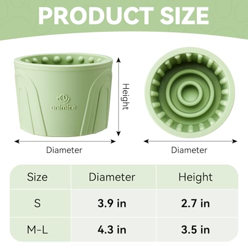 Dog Slow Feeder Lick Bowl, Anxiety Relief Dog Licking Mat Treat Dispenser, Non-Slip Anti-Choking Slow Eating Lick Bowl for Small Medium and Large Breed Dogs, BPA Free Silicone - color: Green, size: M-L