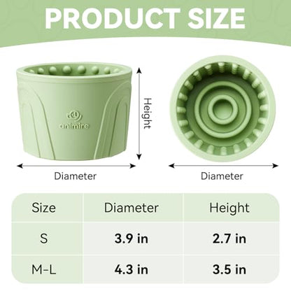 Dog Slow Feeder Lick Bowl, Anxiety Relief Dog Licking Mat Treat Dispenser, Non-Slip Anti-Choking Slow Eating Lick Bowl for Small Medium and Large Breed Dogs, BPA Free Silicone - color: Green, size: M-L