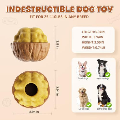 Dog Frozen Treats Toy, Cognitive Dogs Brain Stimulation Puzzle Toys for Aggressive Chewers, Interactive Dispensing Toy Enrichment Keep Them Busy No-Boredom, Tough Nylon&Coffe Wood Fillable Dog Feeder - color: Coffe Wood
