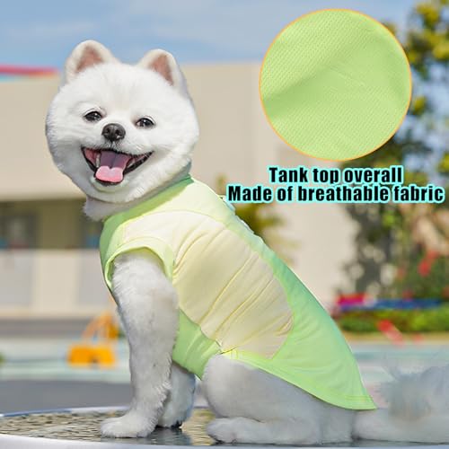 Dog Cooling Vest,Sunblock Dogs Shirts Quick Dry Lightweight and Breathable Dog T-Shirts with D-Ring Sleeveless Pet Clothes for Small Medium Large (Green, Large) - color: Green, size: Large