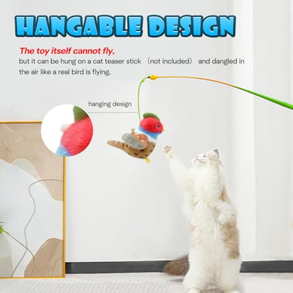 Cat Toys, Flapping Wings Pheasant, No Flying, Chirping Bird Interactive Catnip Toy for Kitten or Small Dogs, Touch Activated, Rechargeable, 3 Modes - color: Smart Pheasant