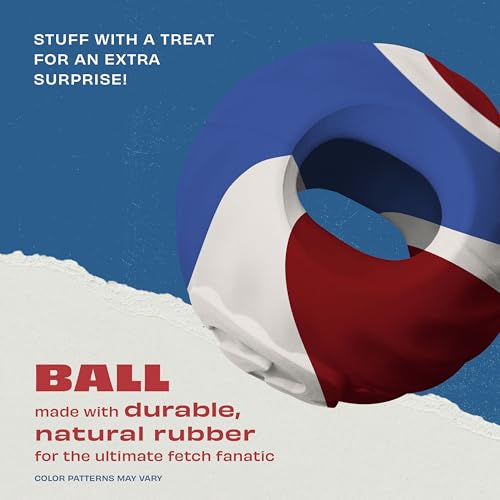 Benebone Durable Rubber Dog Toy Ball, Limited Edition America 250, One Size - size: 1 Pack, style: America 250 - Ball