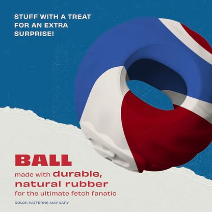 Benebone Durable Rubber Dog Toy Ball, Limited Edition America 250, One Size - size: 1 Pack, style: America 250 - Ball