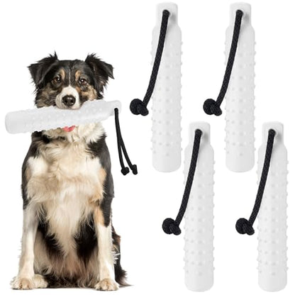 Blueweenly 4 Pcs Dog Bumper Toy for Water Retrieving Plastic Puppy Training Dummy Dog Float Toy Lightweight for Float on The Water Pool Outdoor Training Hunting Fetching (Pure White) - color: Pure White