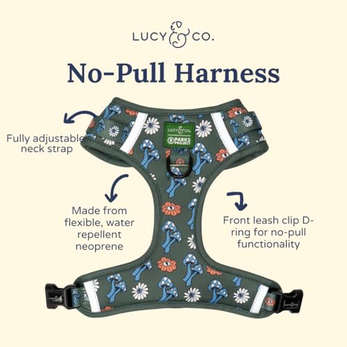 Lucy & Co. x Parks Project Power to the Parks No-Pull Dog Harness, Adjustable Front Clip Harness with Comfort Padding, Small - color: Power to the Parks, size: Small
