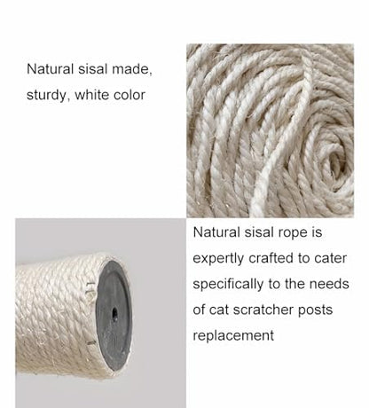 2 PCS M8 Cat Scratching Post Replacement,15.7Inch Sisal Pole Cat Tree Replacement Post with Screws,DIY Scratcher Scratching Post Replacement, Pad, Crafts Gardening Hammock Home Decorating