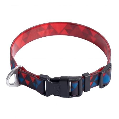 Waterproof & Odor-Free Dog Collar, Heavy-Duty D-Ring & Adjustable Fit, Pet Collar for Small, Medium and Large Dogs (S, Blue and Red) - color: Blue and Red, size: S