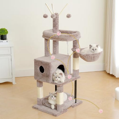 Heybly Cat Tree，HCT202SMU - color: Muchroom, size: 45.3 inch