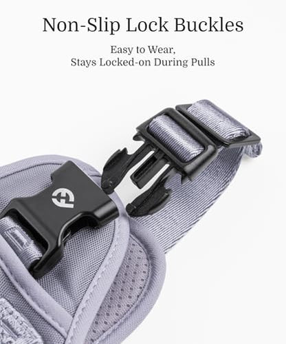 2026 New Edition, Fei & Eve Classic Dog Harness - Quick-Release Buckles | 3-Point No-Pull Control | Heavy-Duty 900D Nylon | Dual Safety Handles | Breathable Mesh | Adjustable Fit | Medium,Gray - color: Twilight Gray, size: M