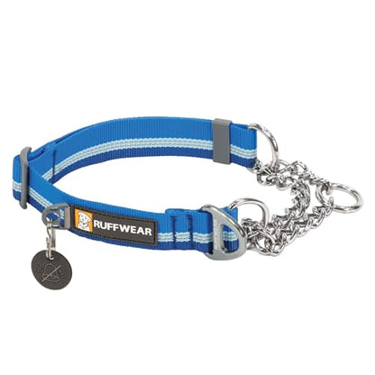 Ruffwear, Chain Reaction Dog Collar, Adjustable Reflective Martingale Escape-Proof Collar with Stainless Steel Chain, Professional Training Control, Blue Pool, 14"-20" - color: Blue Pool, size: 14"-20"