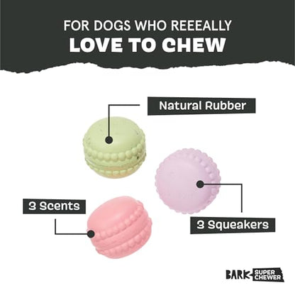 Barkbox Macaruffs | Plush Dog Toy Bundle for Small Dogs, Perfect for Cuddles and Gift Giving - style: Macaruffs
