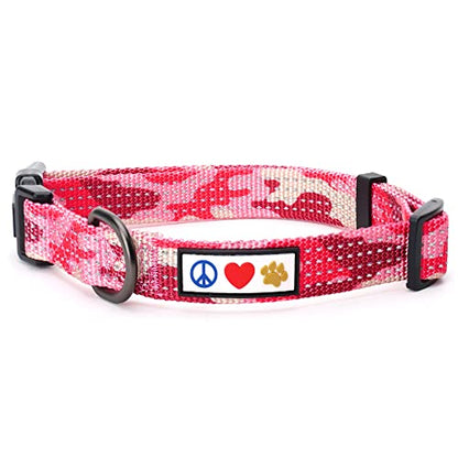 Pawtitas Reflective Dog Collar for X-Small Dogs – Adjustable Nylon Puppy Collar with Quick-Release Buckle | Fits Neck 8–13 in | Night Safety Training Collar | XS | Camouflage Pink - color: Pink camo, size: X-Small (Pack of 1)