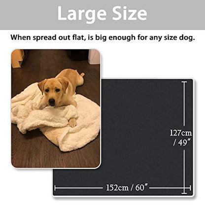 Dog Blankets for Large Dogs, Soft Fluffy Fleece Pet Blankets for Couch, Sofa, Dog Beds, Car Seats, Creat, Washable, 50x60 inches, Beige - color: Latte