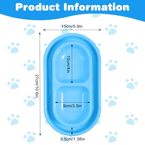 1 Pcs Cat Food Bowl 25 oz Plastic Cat Dog Pet Food Bowl Double No Spill Feeding Water Bowls Ants go Away Feeding Bowls for Small Medium Pets (Blue)