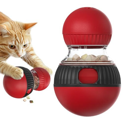 BSISUERM Cat Interactive Toys with Squeaky Sound for Indoor Cats Tracking Rolling Ball Adjustable Kitten Treat Dispensing Food Dispenser Slow Feeder Kitty Puzzle Toy Pet Supplies Birthday Gift