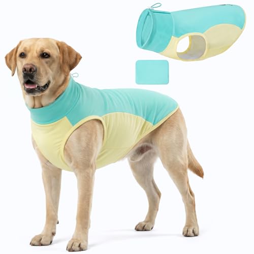 KYEESE Dog Cooling Vest, Lightweight Shirt with Insert Cooling Pad, Sun Protection Summer Heat Relief Outfit for Medium Large Dogs, Reflective Dog Clothes for Outdoor Walking, Blue, 2XL - color: Blue, size: XX-Large (32-55lbs)