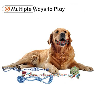 Heavy Duty Rope Toys for Dogs – 5-Pack Indestructible Cotton Dog Toys for Aggressive Chewers, Large & Medium Breed Puppy Dental Rope Tug Toys