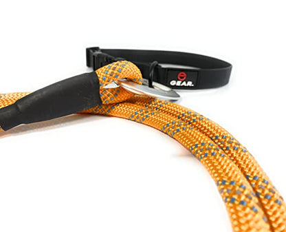 Heavy Duty Dog Leash with 1100LB Rated Locking Carabiner – 6FT Climbing-Inspired Reflective Rope Leash for Large & Medium Dogs that Pull – Padded Handle (Orange) - color: Orange
