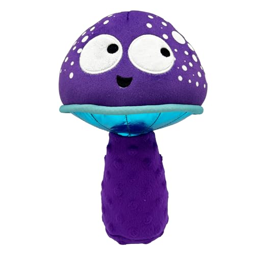 Huxley & Kent for Dogs | Mellow Mushroom (Small) | Funny Dog Toy | Power Plush Dog Toy with Squeaker | Dog Gift | Fun, Durable | H&K Squeaky Dog Toy, Purple, Blue - size: Small, style: Mellow Mushroom
