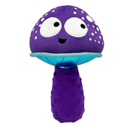 Huxley & Kent for Dogs | Mellow Mushroom (Small) | Funny Dog Toy | Power Plush Dog Toy with Squeaker | Dog Gift | Fun, Durable | H&K Squeaky Dog Toy, Purple, Blue - size: Small, style: Mellow Mushroom
