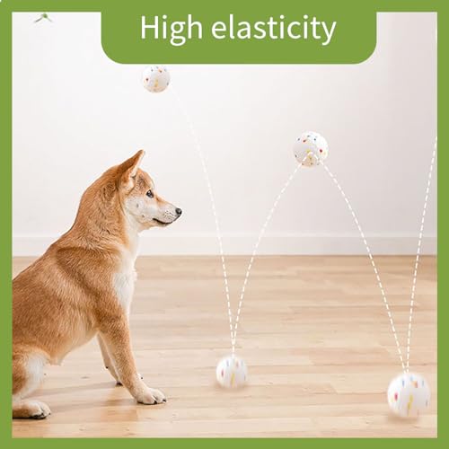 SYMHOBBY Indestructible Dog Toys Balls for Small Dogs 1.97inch Durable Bouncy Floating Interactive Toys with Pull Ring and Bone 3Pcs