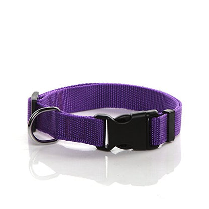 Nylon Dog Collar, Adjustable Dog Collars for Medium Large Dogs, 1 Inch Wide (Purple) - color: Purple, size: 1"x 16-23"
