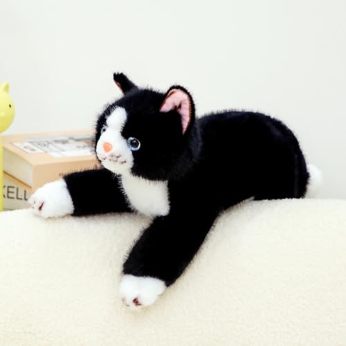 PEACH CAT Cat Stuffed Animal 15" Realistic Kitten Plushies Soft Plush Toys Gifts for Kids Black - style: 15“ Black Cat