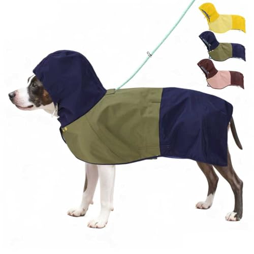 Waterproof Dog Raincoat with Hood, Extended Coverage Rain Jacket for Samll Dogs, Wind-Resistant Secure Fit with Leg Straps, Reflective, Leash Hole, Easy Hook & Loop Fastener On/Off, Blue, XS - color: Blue-Green, size: X-Small