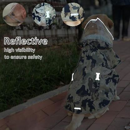 Waterproof Dog Raincoat, Adjustable Reflective Lightweight Pet Rain Clothes with Poncho Hood(X-Small,Camo) - color: Camo, size: X-Small(4-9lb)