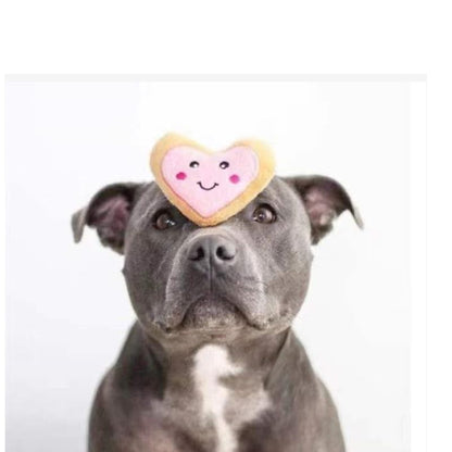 Plush Cookie Jar Dog Toy with Two Heart-Shaped Squeakers - Interactive & Durable Puppy Toy for Soft Chewers Only, Gift for Your Pup