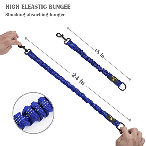Bungee Leash Extension Attachment, 18" Shock Absorbing Lead Extension Absorber, Prevent Injury on Arm and Shoulder & Save Dogs from Getting Hurt, Great for Bicycle, Running, Walking,Blue - color: Blue
