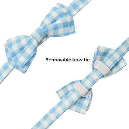 Bowtie Cat Collars Breakaway with Bell, Adjustable Cute Kitty Collars Safety Buckle Kitten Collar for Cat Puppy 7.5-11in (Light Blue Plaid) - color: Light Blue Plaid