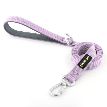 Plutus Pet Heavy Duty Dog Leash with Lockable Aluminum Carabiner, 4/6 Feet Long, Double-Sided Reflective Nylon, Padded Handle, for Puppy, Small, Medium and Large Dogs (Lilac Purple, 4/5" x 4') - color: Lilac Purple, size: 4/5" x 4'