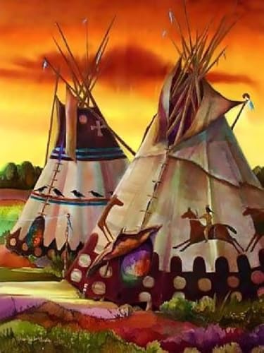 Fun Jigsaw Puzzle 500 Pieces for Adults Native American Art Showcase Embroidery Rhinestone Painting 20.5 x 15 in - color: As37, size: 500 Pieces