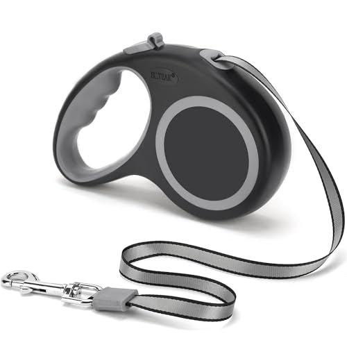 Retractable Dog Leash, Heavy Duty Dog Leash for Dogs up to 110lbs, Strong Nylon Tape No Tangle, One-Handed Brake, Pause, Lock, Perfect for Medium Large Dogs; Black (Black, 16 FT (0-55 lbs)) - color: Black, size: 16 FT (0-55 lbs)