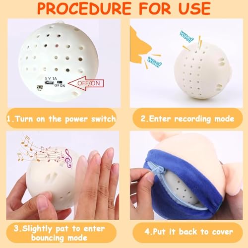 2026 New Interactive Dog Plush Toy - Rechargeable Squeaky Moving Ball with Talking Sound, Washable Cartoon Pig Design, Boredom & Anxiety Relief Pet Toy for Puppies Small Medium Dogs (Blue)