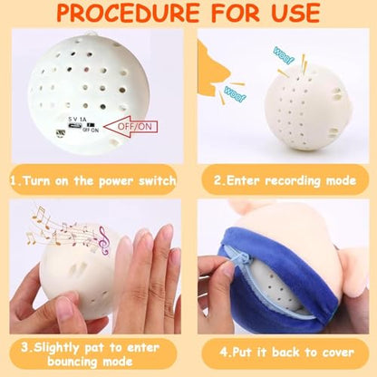 2026 New Interactive Dog Plush Toy - Rechargeable Squeaky Moving Ball with Talking Sound, Washable Cartoon Pig Design, Boredom & Anxiety Relief Pet Toy for Puppies Small Medium Dogs (Blue)