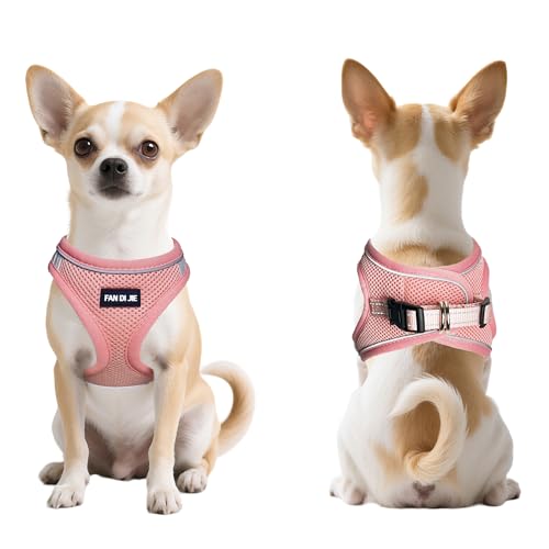 Dog Harness and Leash Set, No Pull Soft Mesh Pet Harness -in Puppy Pet Vest Harnesses for XS,Small,Medium Dogs and Cats Pink-S - color: Pink, size: S (Chest: 14-15.5")