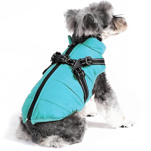 Dog Winter Coat, Waterproof Winter Jacket with Built-in Harness, Windproof Dog Warm Coats for Dogs Cats (Blue,X-Large) - color: Blue, size: X-Large