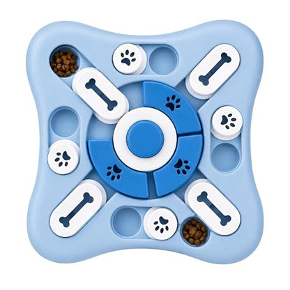 Dog Puzzle Toy Slow Feeder Bowl, Interactive Pet Feeder Toy, Treat Dispensing Puzzle Game for IQ Training, Treat Hiding, Foraging Play, Enrichment Toy for Small Medium Large Dogs & Cats