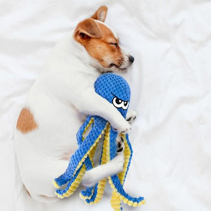 Interactive Dog Toys Octopus, 4 Pack Squeaky Hide And Seek Large Dog Toys to Keep Them Busy, Tough Plush Chew Toy, Tug of War Doggie Toy for Small,Medium and Large Breeds, Puppy Toys Puzzle - color: 4 Pack Octopus
