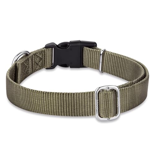 Small Dog Collar Quick-Release Green| Heavy-Duty Nylon Puppy Collar, Adjustable & Durable Pet Supplies for Boy & Girl Dogs (Small, Military Green) - color: Military Green, size: Small
